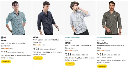 Image of KETCH Men's Shirt Upto 82% Discount