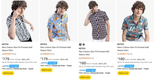 Image of Ketch Men's Shirts starting @ ₹179