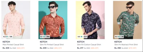 Image of Ketch Men's Shirts upto 89% Discount