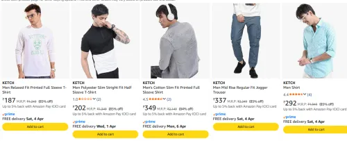 Image of Ketch mens tshirt upto 84% discount 