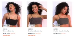 KETCH Shimmer Bralet Top Starting @ ₹69