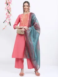 KETCH  Women Cotton Blend Kurta Palazzo Set