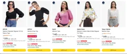 KETCH Women Crop Top3 at minimum 80% Discount