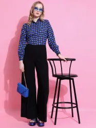 KETCH  Women Regular Fit Printed Mandarin Collar Casual Shirt
