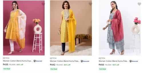 Image of Ketch Women's Ethnic Sets upto 85% Discount