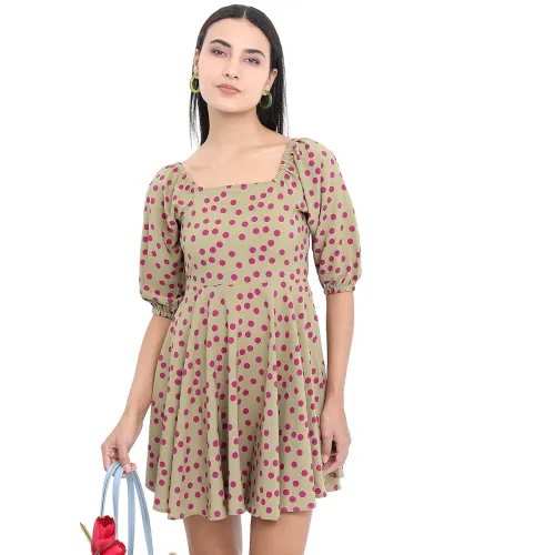 Image of Ketch Women's Fit and Flare Regular Fit Printed Threeforth Sleeve Dress