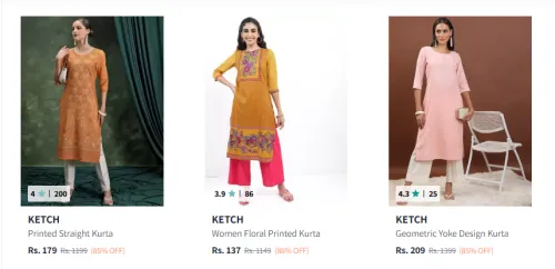 Image of Ketch Women's Kurtas upto 88% Discount