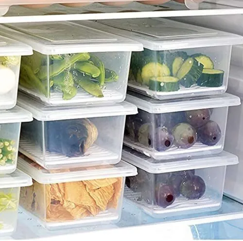 Image of KEVRIZ Plastic Fridge Container - 1500 ml (Pack of 4, White)