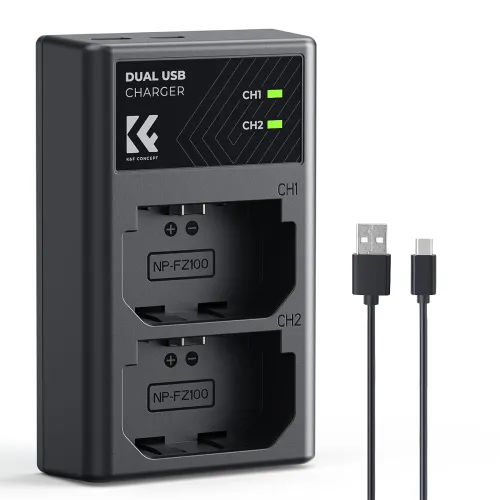 Image of K&F Concept Dual Slot NP-FZ100 Camera Battery Charger