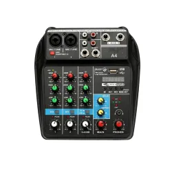 KH Professional 4-Channel Audio Mixer with USB & Bluetooth