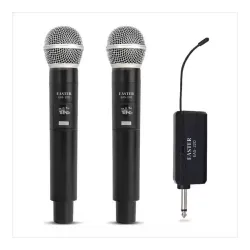 kh UHF Wireless Dual Handheld Microphone System Rechargeable Cordless Dual Mics