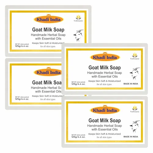Image of Khadi 100% Pure & Natural Goat Milk White Soap, 125 gm