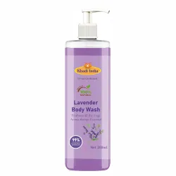 Khadi 100% Pure Natural Lavender Herbal Body Wash|Gently cleanses and nourishes| Shower Gel that relax senses| Floral fragrance| Suitable for All Skin Types (PACK OF 1-200ml., Lavender)