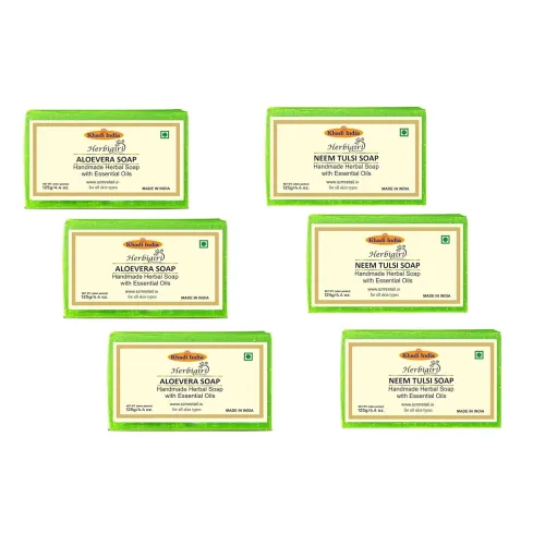 Image of Khadi Antiseptic And Moisturising Bathing Soap 125G (Pack Of 6)
