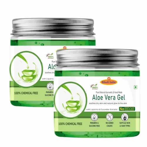 Image of Khadi Herbal 100% Pure & Natural Aloe Vera Skin & Hair Gel – 400g