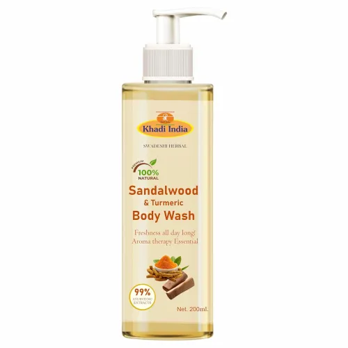 Image of Khadi Herbal Sandalwood & Turmeric Body Wash 200ml