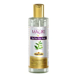 Khadi Mauri Herbal Tea Tree Face Wash SLES And Paraben Free For All Skin Types | Ayurvediv Skin Healer & Skin Glow | Enriched with Tea Tree & Basil | SLES & PARABEN FREE | 210 ML