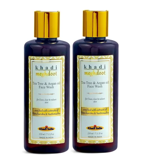 Image of Khadi Meghdoot Tea Tree & Argan Oil Face Wash for Clean Face,