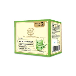 Khadi Natural Aloe Vera Soap | Herbal Bathing Bar with Essential Oils | Gently Cleanses, Nourishes Skin |