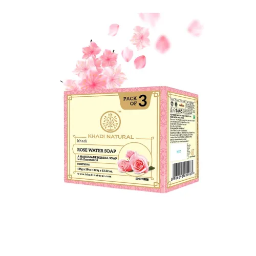 Image of Khadi Natural Ayurvedic Rosewater Handmade Soap Po3