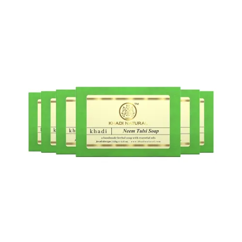 Image of Khadi Natural Neem Tulsi Soap Pack of 7 | (125gm *7)