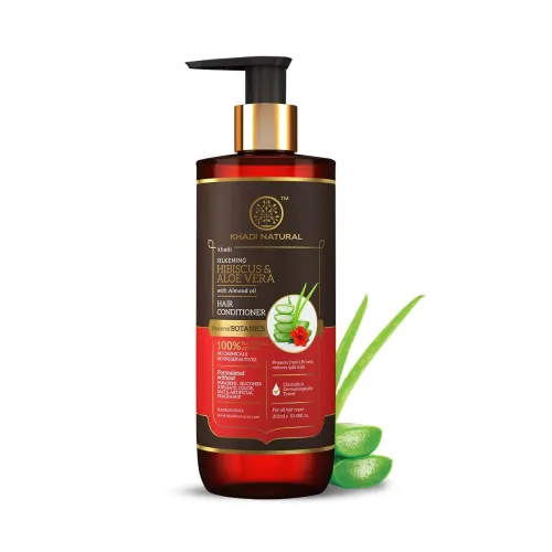 Image of Khadi Natural Powered Botanics Hibiscus and Aloe Vera Hair Conditioner 310ml