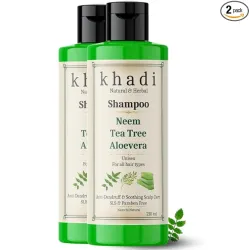 Khadi Neem Tea Tree Aloe Vera Anti Dandruff Shampoo | Scalp Purification & Soothing Scalp Care | Khadi Natural Shampoo f