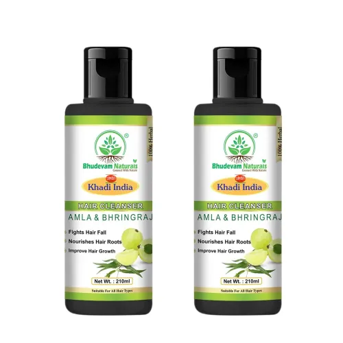 Image of Khadi Organic and Natural Amla & Bhringraj Shampoo (Pack of 2)
