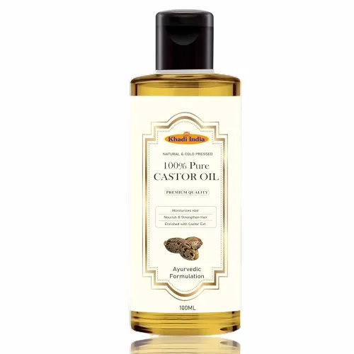Image of khadi Pure Castor Oil For Hair Growth - 100% Cold-Pressed, Deep Hydration for Hair, Skin 