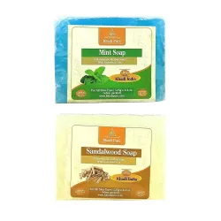 Khadi pure Herbal Mint & Sandalwood Soap (125g) Pack of 2 (250g)