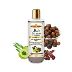 Khadi Utkrisht Amla Reetha Shikakai Shampoo 200ml | SLS & Paraben Free Natural & Ayurvedic Anti Hair Fall Shampoo for Thick, Healthy & Strong Hair | Men & Women | For All Hair Types