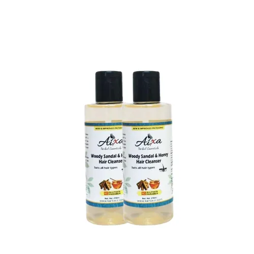 Image of Khadi Woody Sandal & Honey Herbal Shampoo (210ml x2, SLS & Paraben Free)