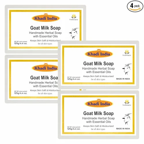 Image of Khadi 100% Pure Goat Milk Soap - 125g (Pack of 4)