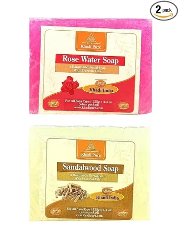 Image of Khadi pure Herbal Rose Water Sandalwood Soap Po2