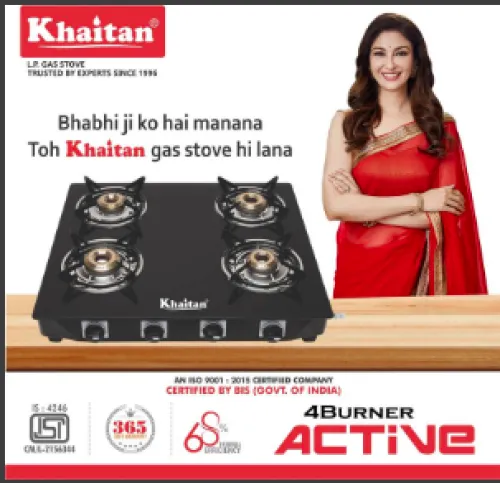 Image of Khaitan 4 Burner Manual Gas Stove