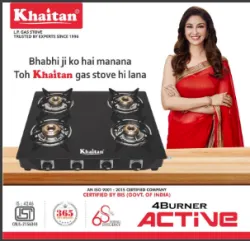 Khaitan 4 Burner Manual Gas Stove