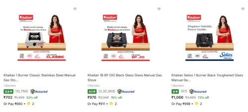 Image of Khaitan Gas Stoves Starting at ₹702