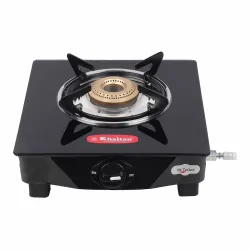 Khaitan 1B BP Black Glass Glass Manual Gas Stove (1 Burners)