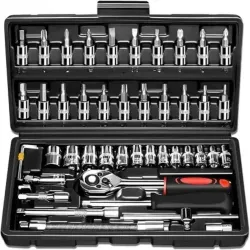 KHANSAHEB 46-in-1 Hand Tool Kit & Socket Screwdriver Set