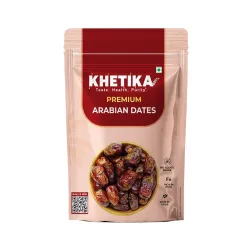 Khetika Premium Arabian Dates 500g | Khajur, Khajoor | Dry Fruits | Dates in Fresh | Healthy Snacks | Rich in Fibre | No