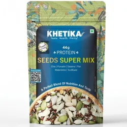 Khetika Super Seeds Mix I 200g I Healthy Snacks I 44g Protein I High in Dietary Fibre I Contains Pumpkin, Sunflower, Wat