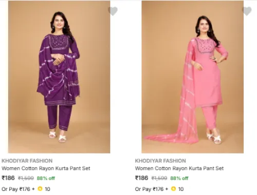 Image of Khodiyar Fashion Women's Ethnic Sets Starting At ₹186