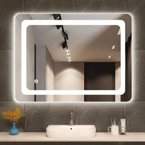 Image of Khushi Decors 18x24 Inch LED Wall Mirror Glass 