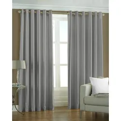 Kiara Creations Elegant Solid Semi-Sheer Curtains for Long Door- 8 Feet (Pack of 1) Grey