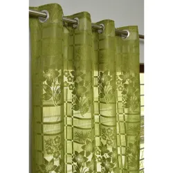 Kiara Creations Flower Net Transparent Curtains for Window- 5 Feet