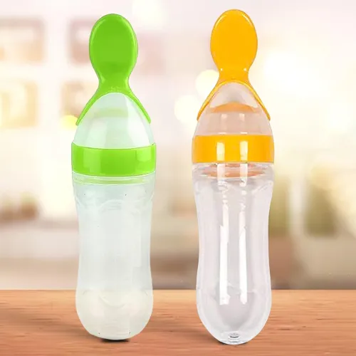 Image of Kidbea Baby Food Feeding Spoon - Ultra Soft Food Grade Silicone for Cereals, Infant 3 Months Plus, 6 to 12 Months (Yello