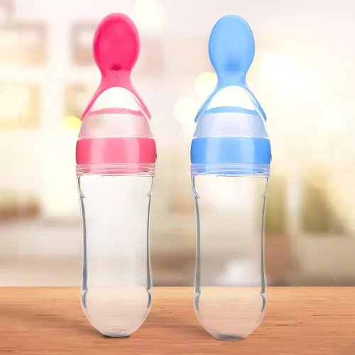 Image of Kidbea Baby Food Feeding Spoon - Ultra Soft Food Grade Silicone for Cereals, Infants 3 Months Plus, 6 to 12 Months (Pink