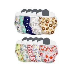 Kidbea Cloth Diapers with New Quick Dry Ultrathin Pads | 100% Cloth Freesize, Washable Diapers for Baby 0-3 Yr | Soft & 