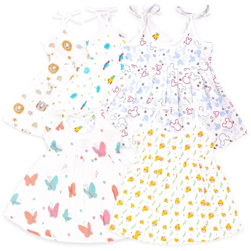 Image of Kidbea® 100% Extra Soft Muslin Cotton Frock Baby Girls