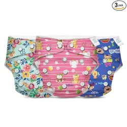 Kidbea Reusable Cloth Diaper (3 Shells, Adjustable, Washable)